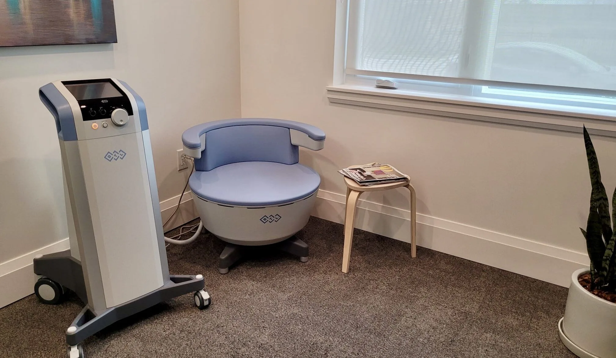 Empty Emsella treatment room, the schedule problem most clinics never fix