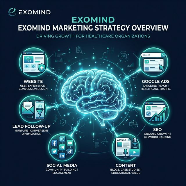 ExoMind marketing strategy overview infographic